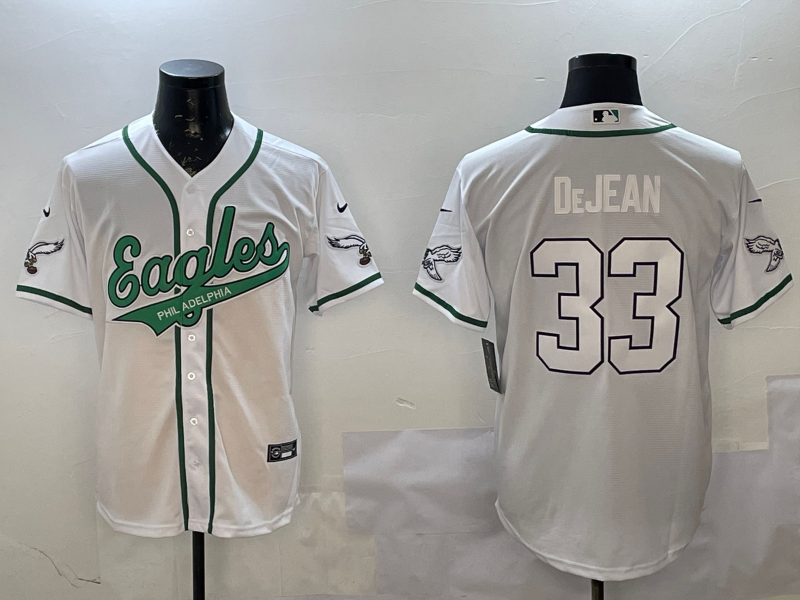 Men's Philadelphia Eagles Cooper DeJean #33 White Player Jersey1 football jersey product view 1