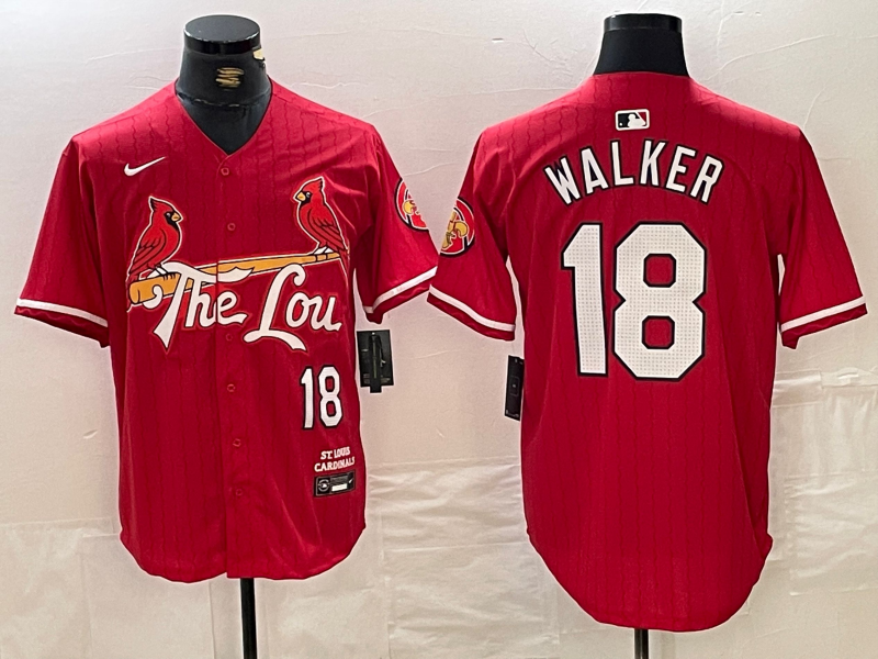 Men's St. Louis Cardinals Jordan Walker Red 2024 City Connect Limited Player Jersey basketball jersey product view 1