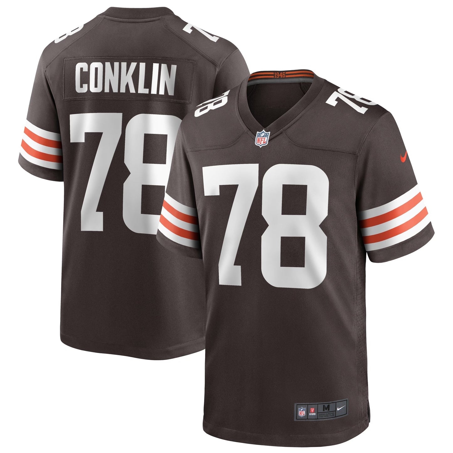 Cleveland Browns Jack Conklin Brown Game Player Jersey football jersey product view 1