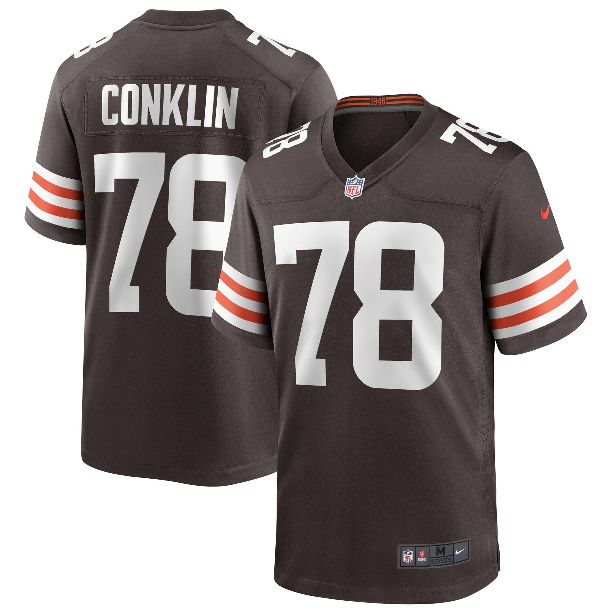Cleveland Browns Jack Conklin Brown Game Player Jersey football jersey product view 1