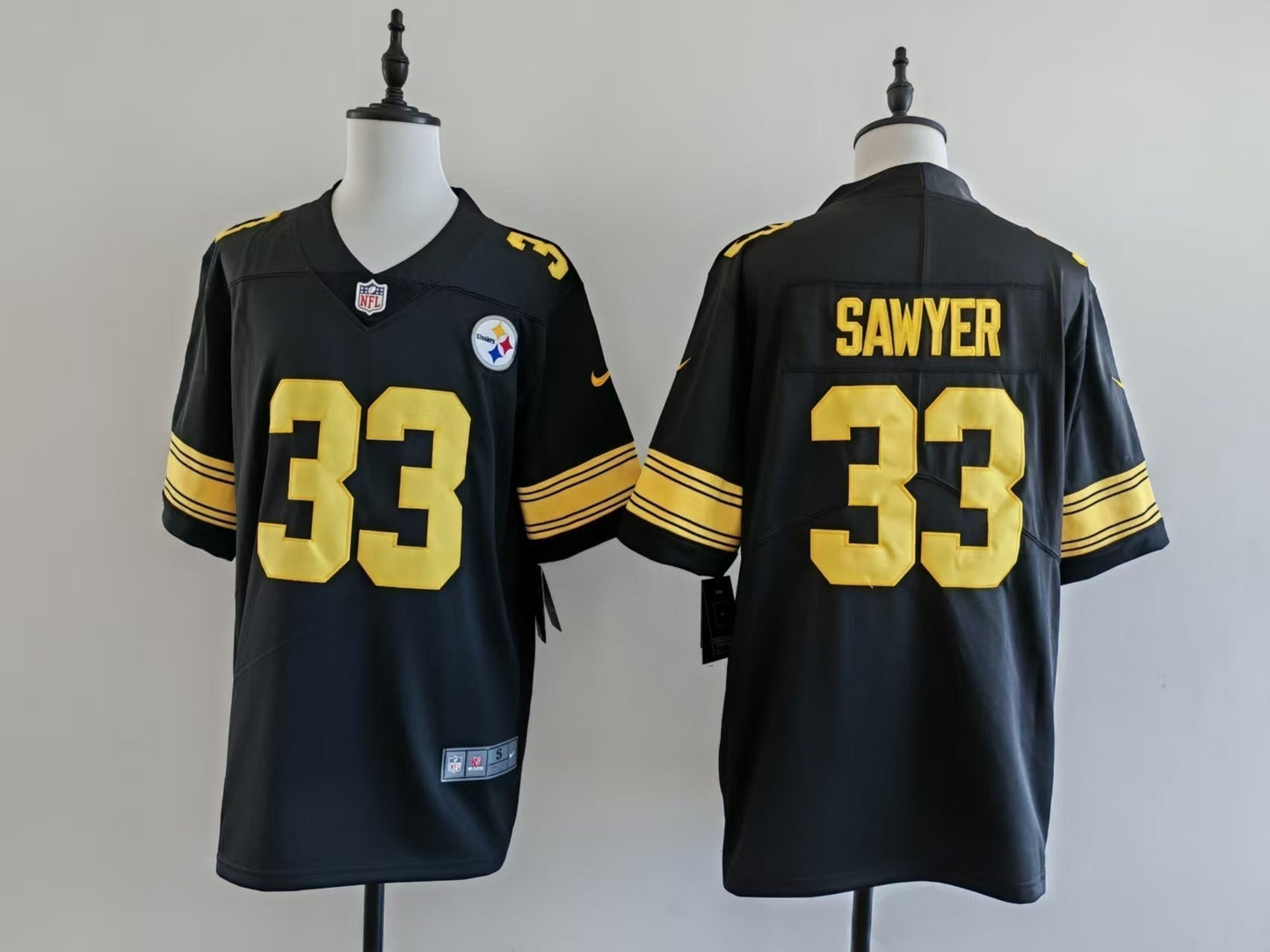 Men's Pittsburgh Steelers Jack Sawyer Jersey - Black-yellow numbers football jersey product view 1
