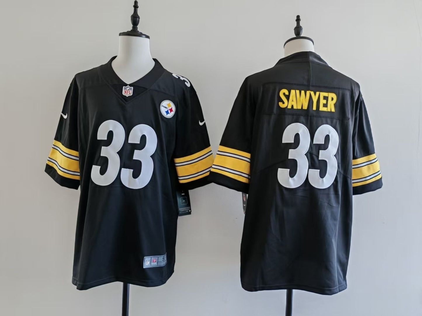 Men's Pittsburgh Steelers Jack Sawyer Jersey - Black football jersey product view 1