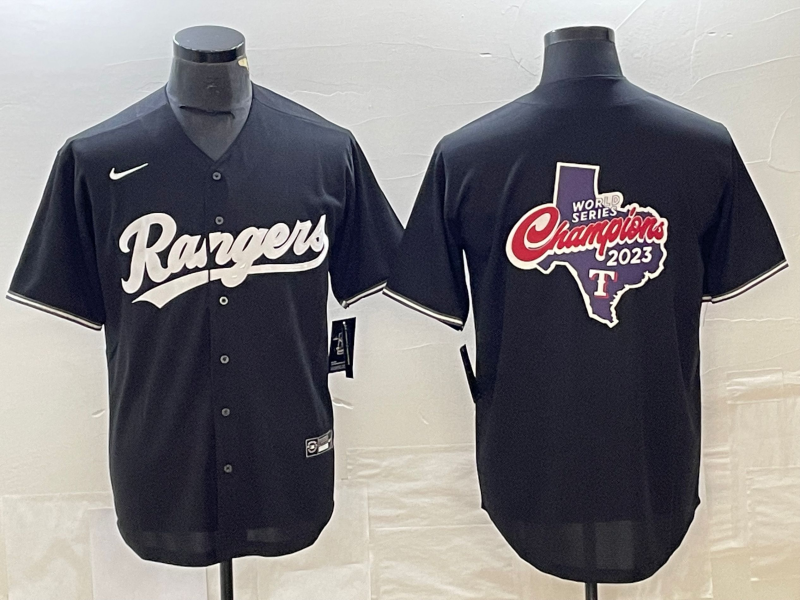 Men's Texas Rangers Black Replica Baseball Jersey1 baseball jersey product view 1