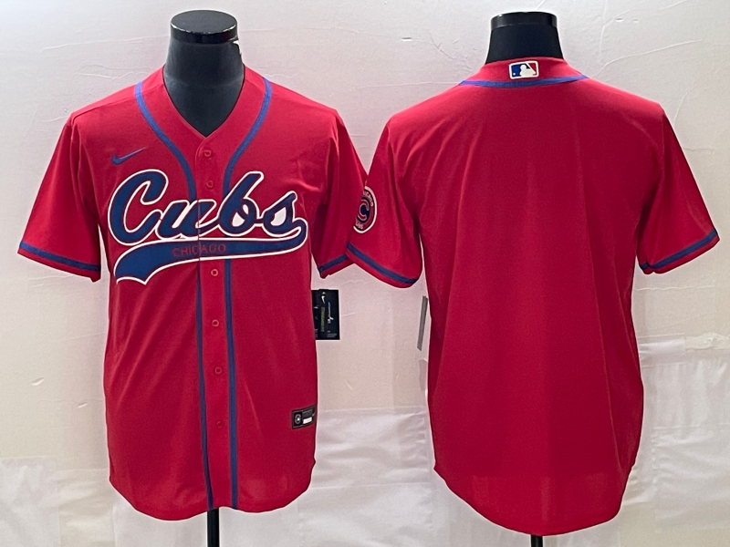 Men's Chicago Cubs1 Red Blank Replica Jersey baseball jersey product view 1
