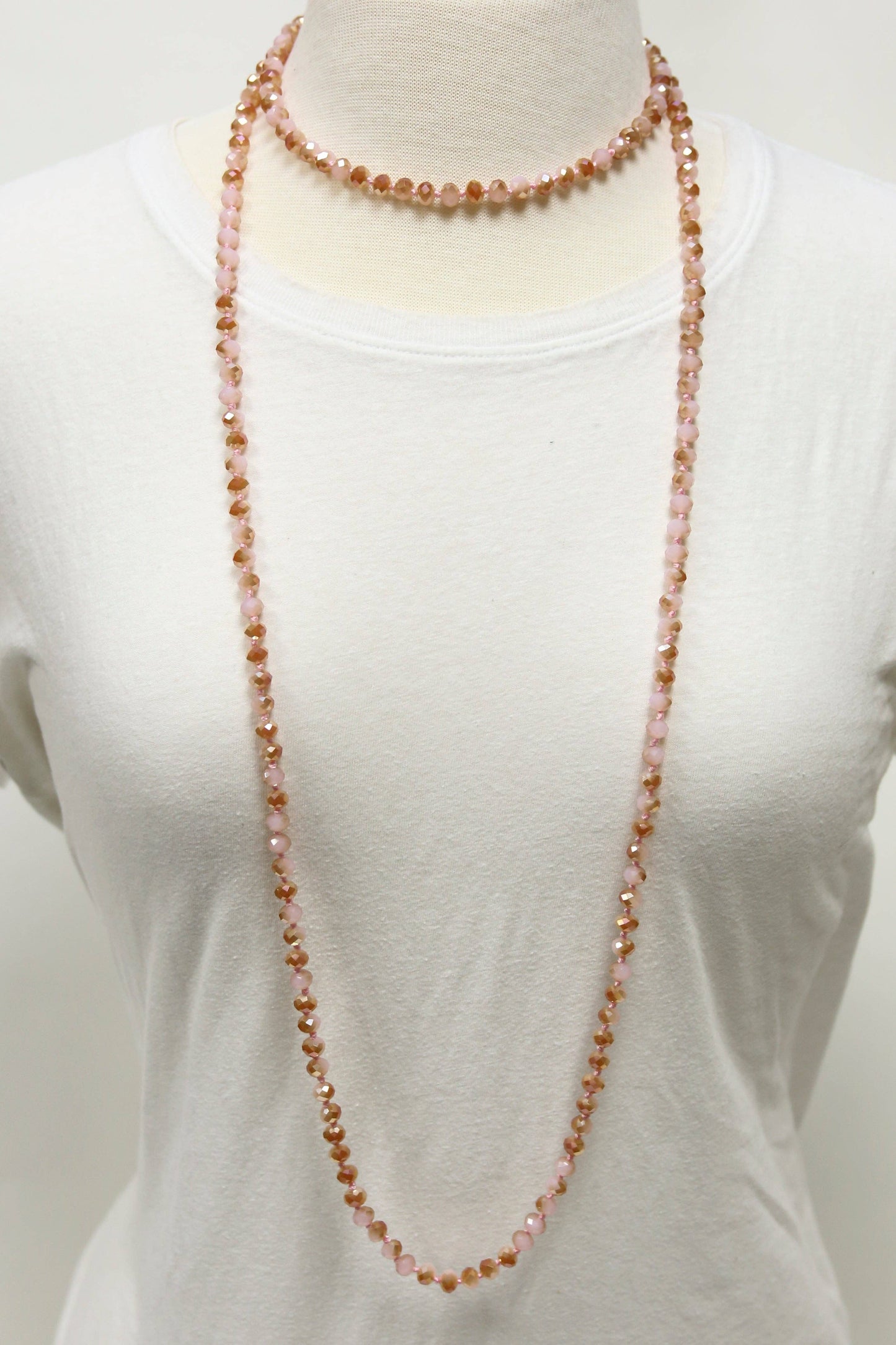 NK-2244 Pink 2-TONE 60 Hand Knotted Glass Bead Necklace Unisex T-shirt, Sweatshirt, Hoodie, Long Sleeve Tee - T-Shirt, Sweatshirt, Hoodie