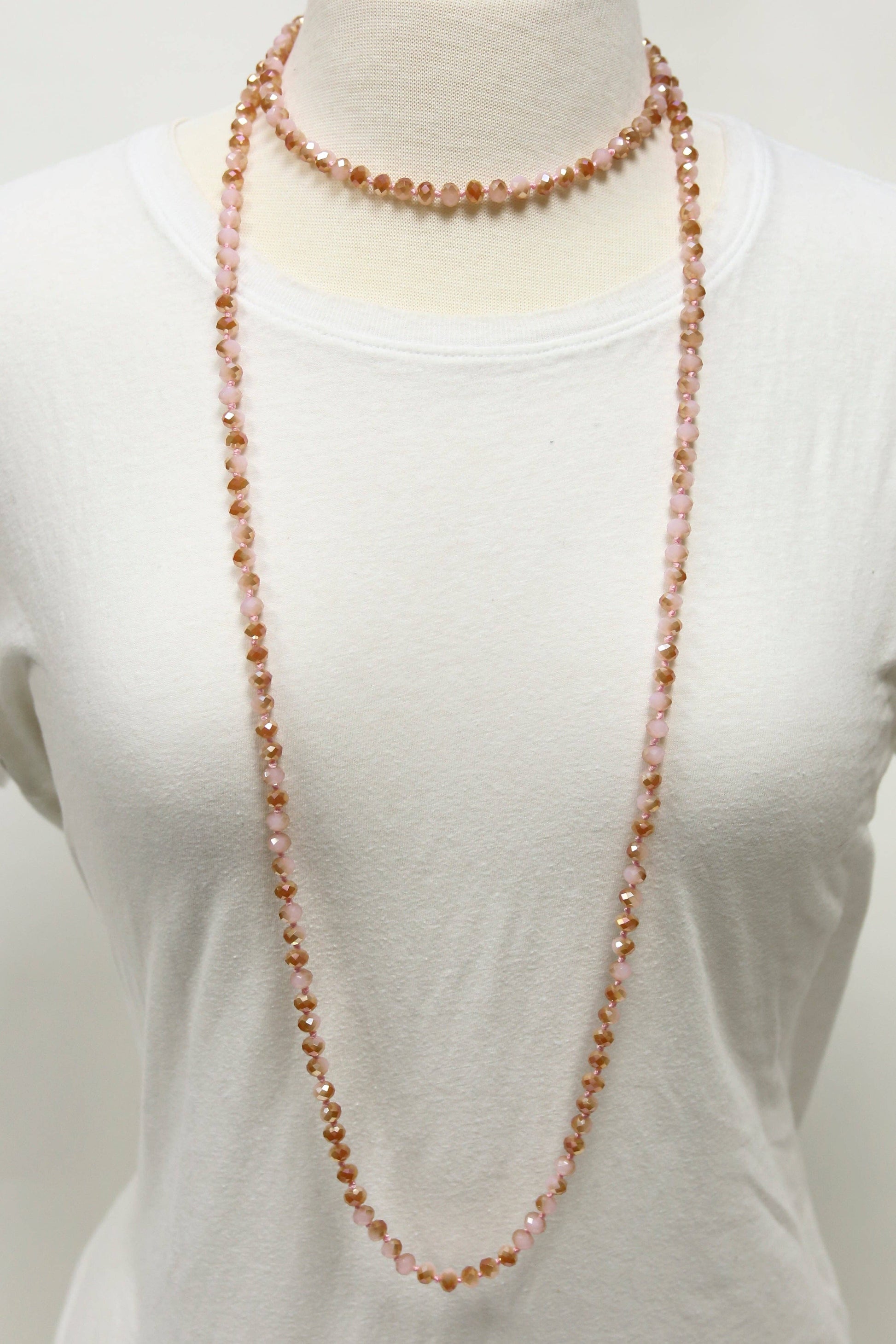 NK-2244 Pink 2-TONE 60 Hand Knotted Glass Bead Necklace Unisex T-shirt, Sweatshirt, Hoodie, Long Sleeve Tee - T-Shirt, Sweatshirt, Hoodie