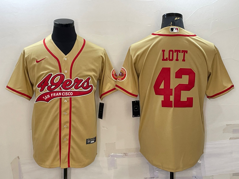 Men's San Francisco 49ers Ronnie Lott Gold Game Jersey Joint Edition football jersey product view 1