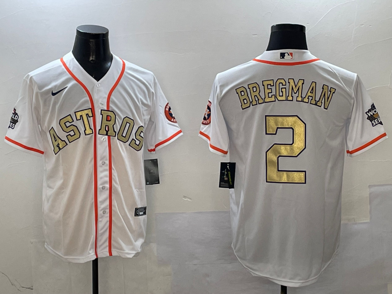 Men's Houston Astros Alex Bregman White Player Jersey baseball jersey product view 1