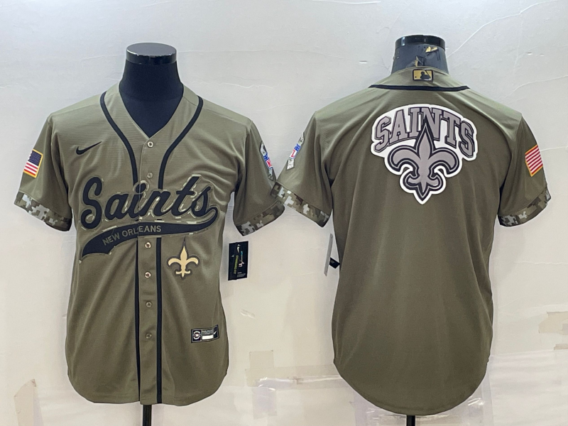 Men's New Orleans Saints Olive 2022 Salute To Service Retired Player Limited Jersey football jersey product view 1