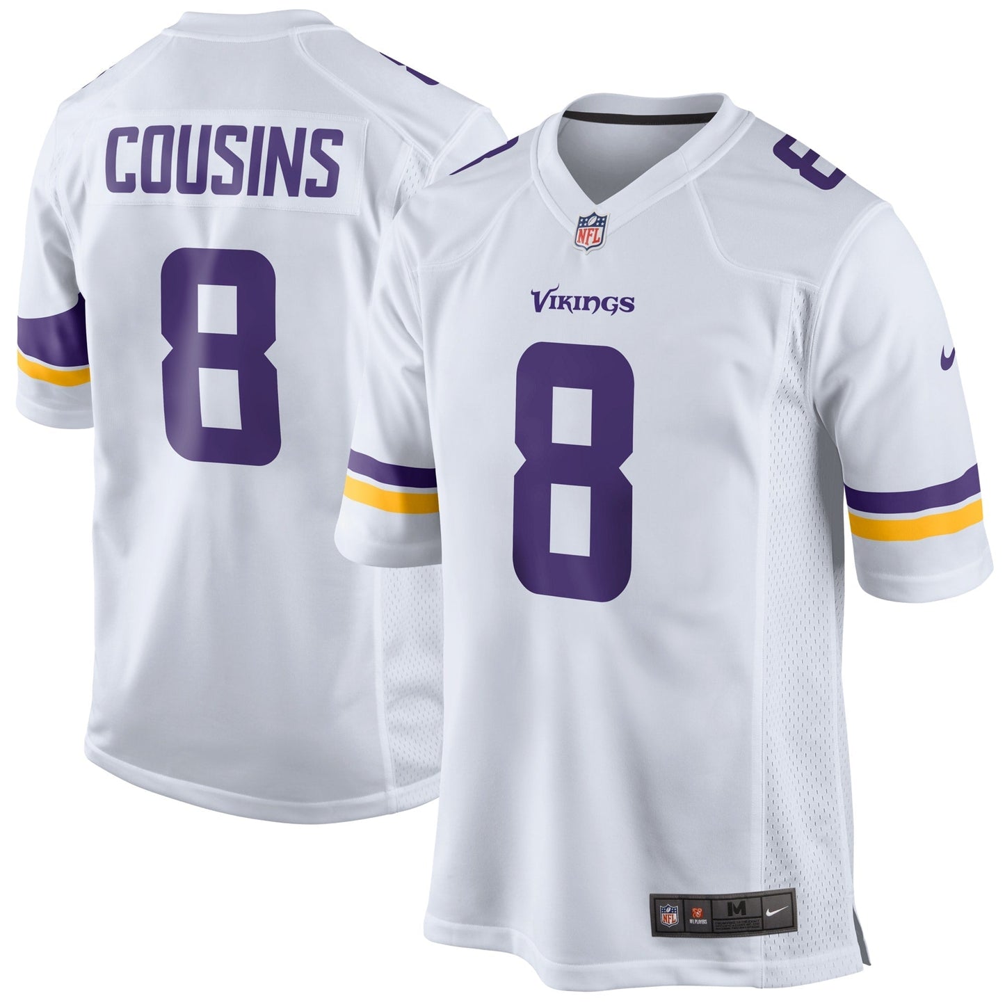 Kirk Cousins Minnesota Vikings Game Jersey - White football jersey product view 1