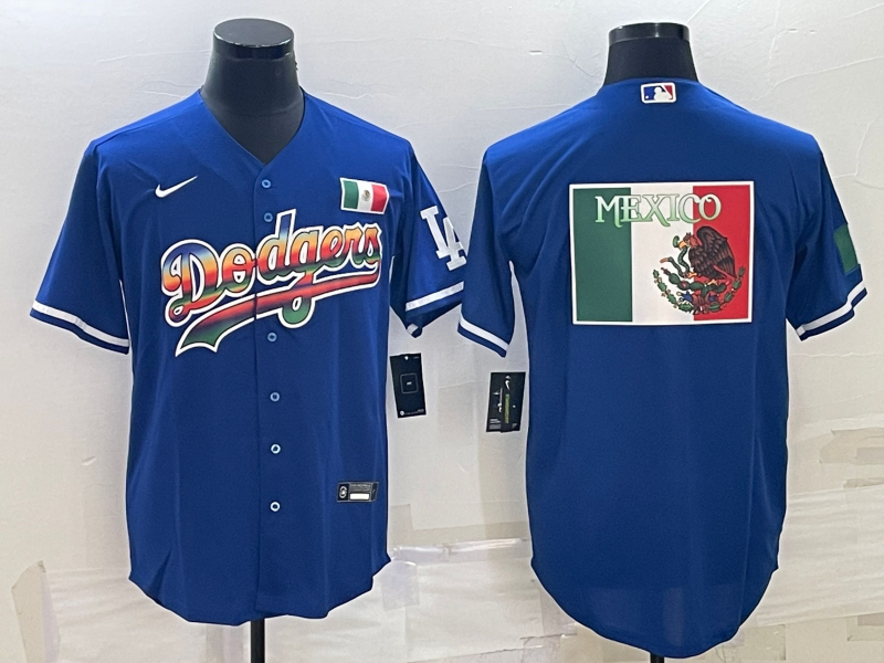 Men's Los Angeles Dodgers Blue Alternate Replica Player Name Jersey baseball jersey product view 1