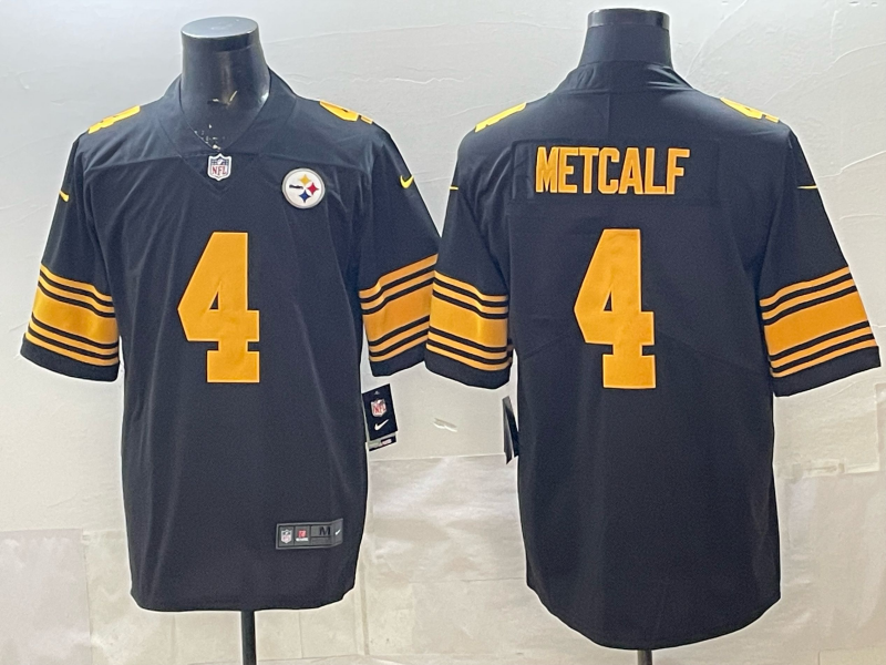 Men's Pittsburgh Steelers DK Metcalf #4 Black Alternate Game Jersey football jersey product view 1