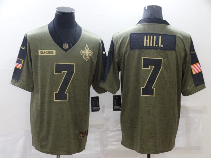 Men's New Orleans Saints Taysom Hill Brown Game Jersey football jersey product view 1
