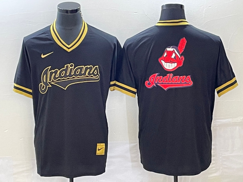 Men's Cleveland Guardians Black Replica Team Jersey baseball jersey product view 1