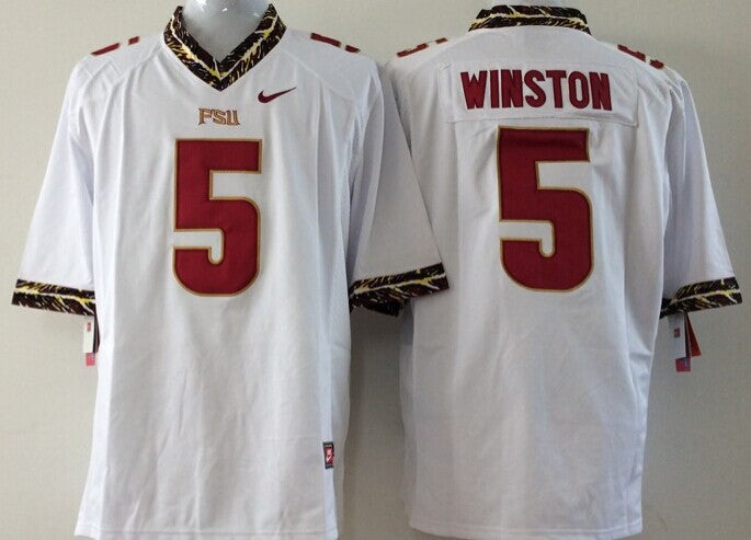 Men's Florida State Seminoles Jameis Winston White Player Game Jersey sports jersey product view 1