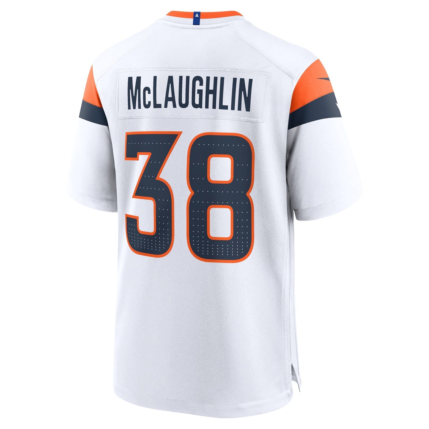 Denver Broncos Jaleel McLaughlin White Game Jersey football jersey product view 3