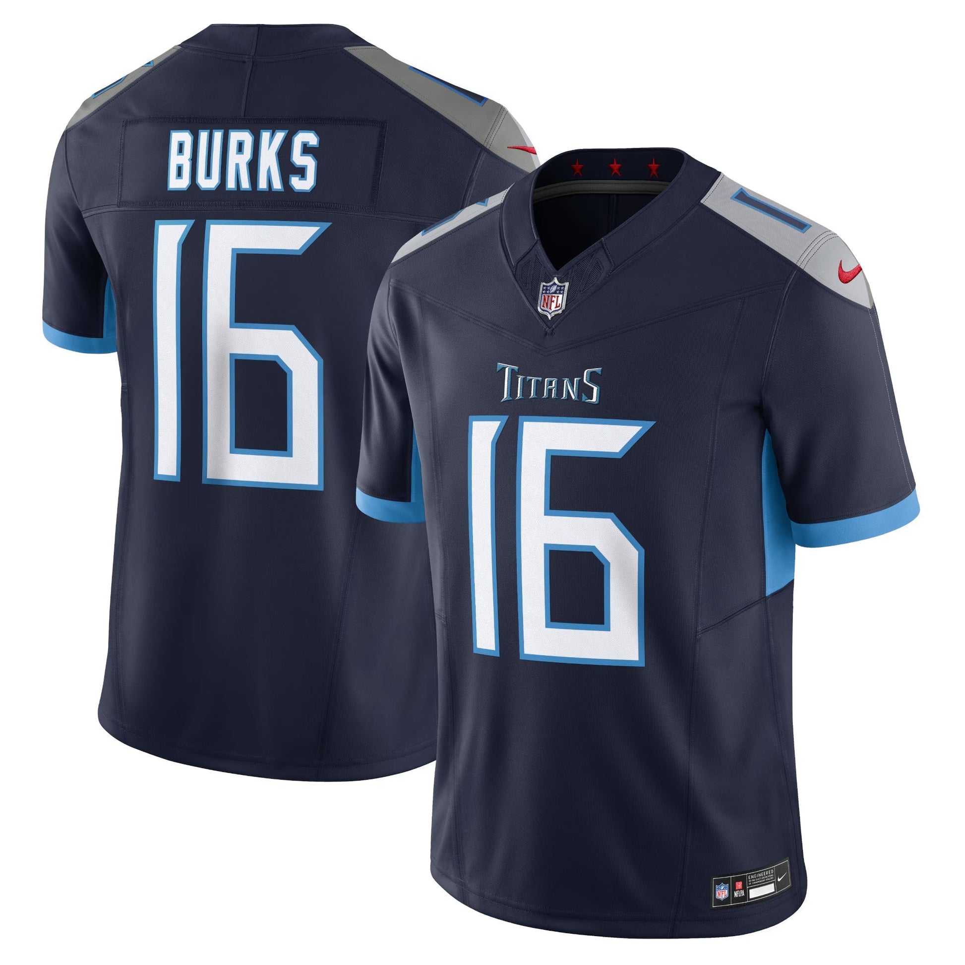 Tennessee Titans Treylon Burks Navy Vapor F.U.S.E. Limited Jersey football jersey product view 1