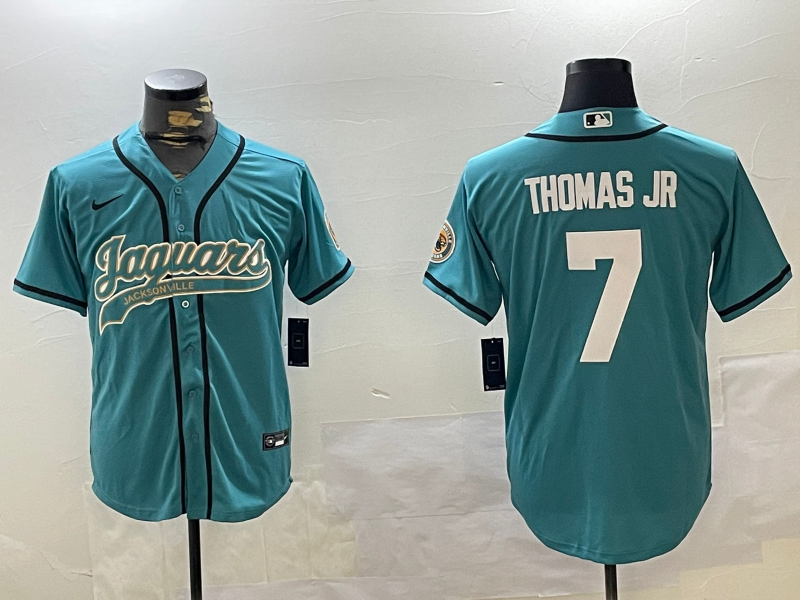 Men's Jacksonville Jaguars Brian Thomas Jr #7 Teal Player Game Jersey1 football jersey product view 1