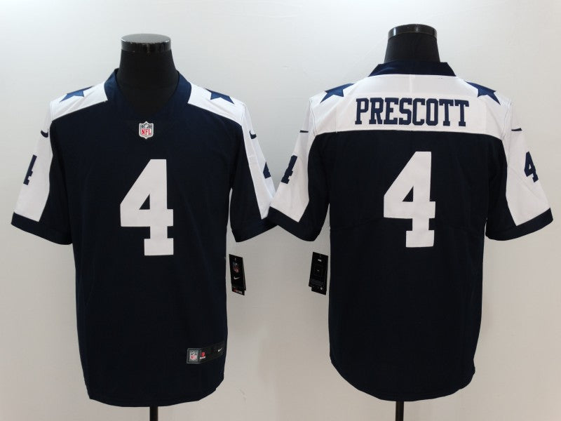 Men's Dallas Cowboys Dak Prescott Navy Game Jersey football jersey product view 1
