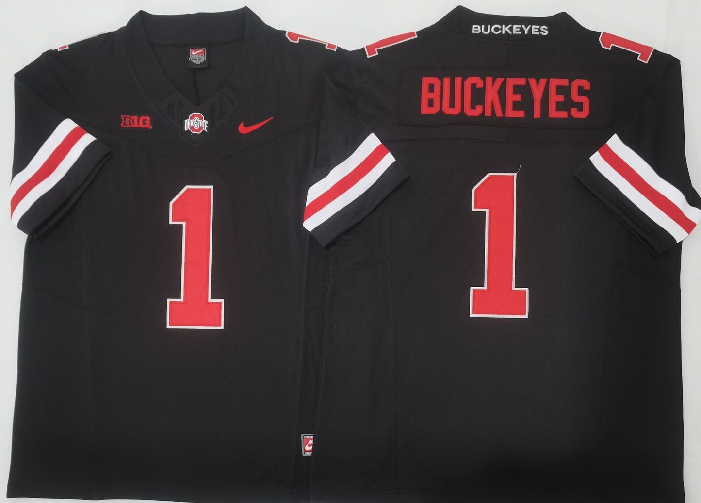 Men's Ohio State Buckeyes Black Player Game Jersey sports jersey product view 1