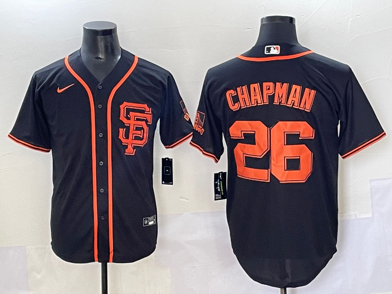 Men's San Francisco Giants Matt Chapman #26 Black Limited Player Jersey baseball jersey product view 1