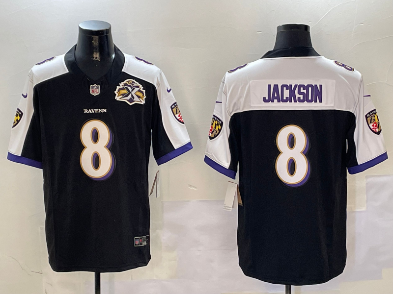 Men's Baltimore Ravens Lamar Jackson #8 Black Vapor F.U.S.E. Limited Jersey1 football jersey product view 1