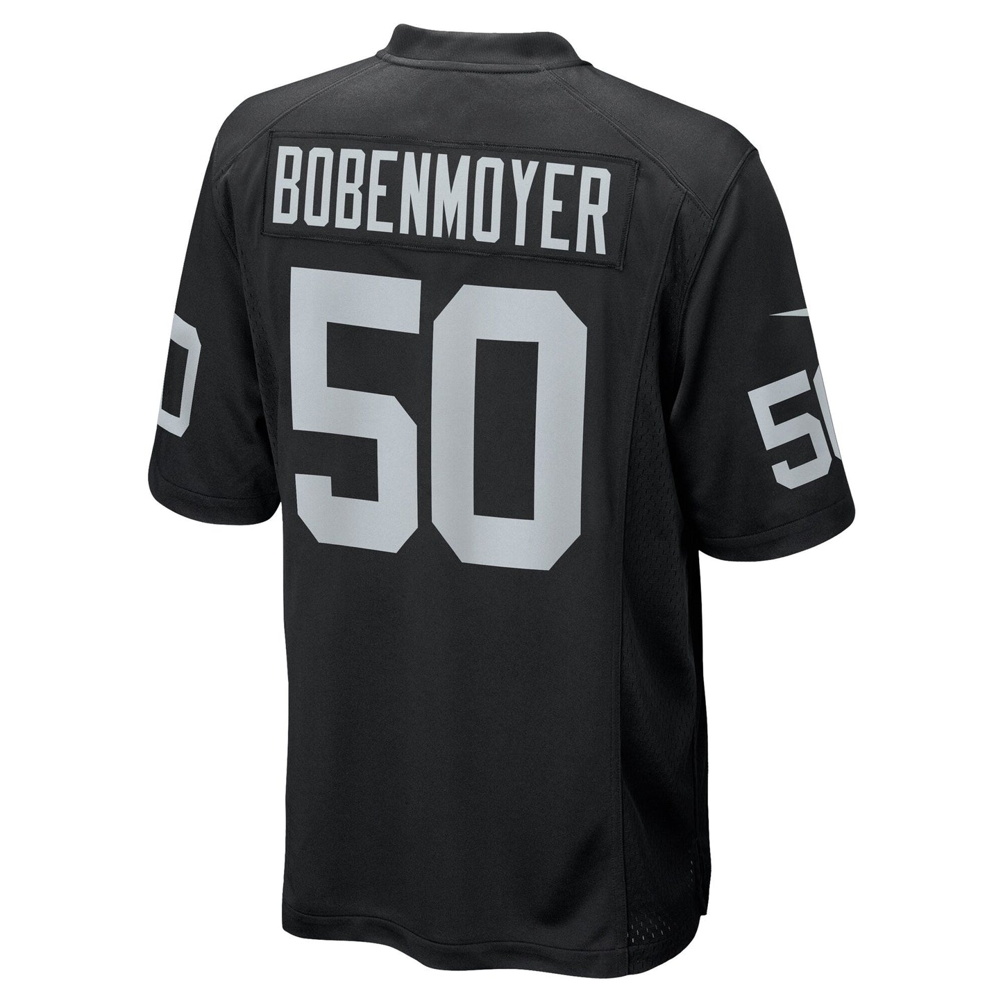 Jacob Bobenmoyer Las Vegas Raiders Game Jersey - Black football jersey product view 3