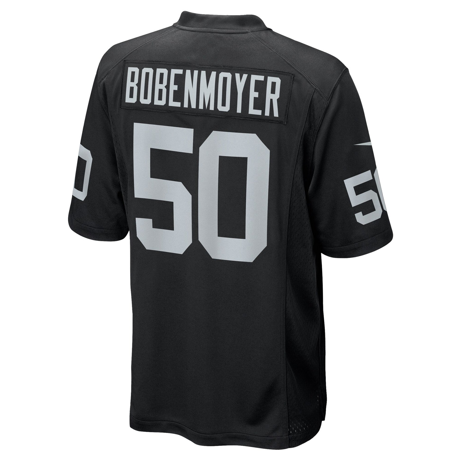 Jacob Bobenmoyer Las Vegas Raiders Game Jersey - Black football jersey product view 3