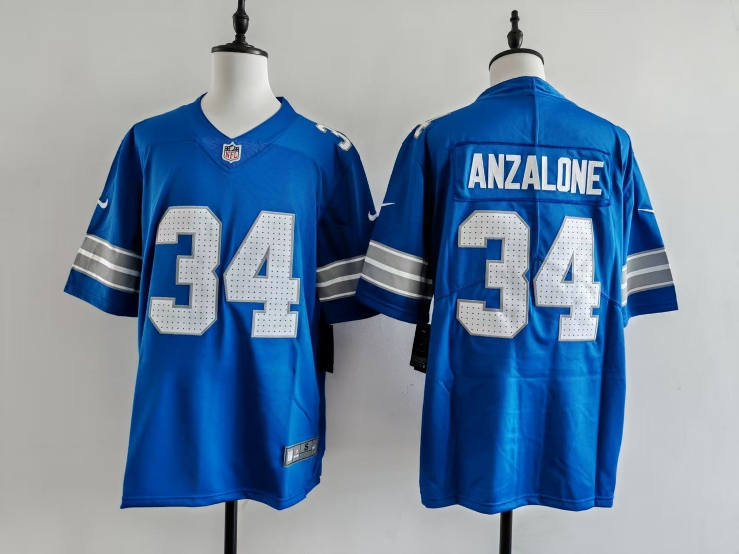 Men's Detroit Alex Anzalone Bates Jersey - Blue football jersey product view 1