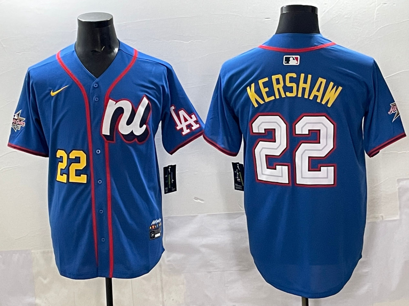 Men's National League Clayton Kershaw #22 Blue 2025 All-Star Edition Limited Player Jersey baseball jersey product view 1