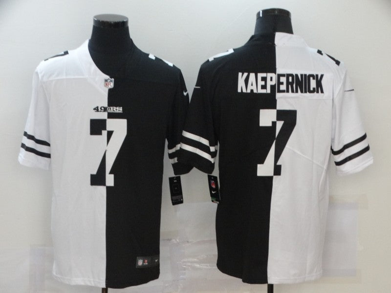 Men's San Francisco 49ers Colin Kaepernick #7 Black/White Game Jersey1 football jersey product view 1