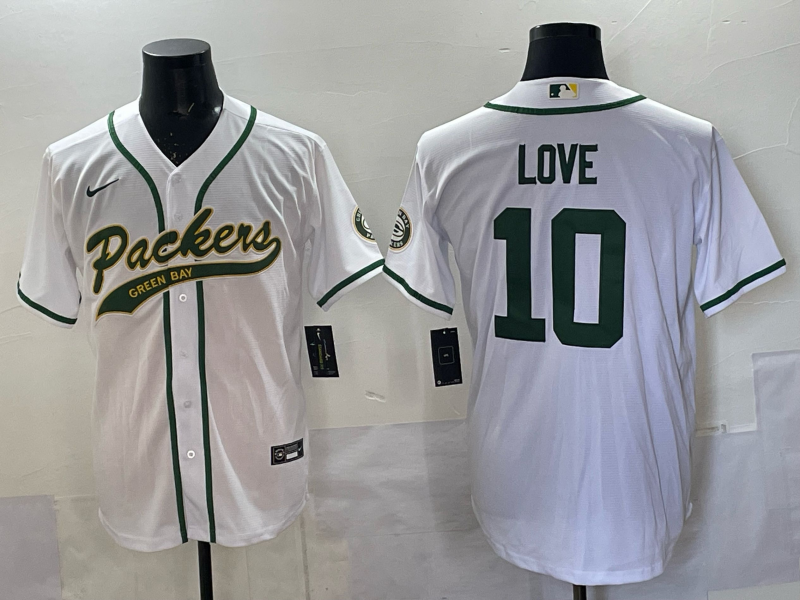 Men's Green Bay Packers Jordan Love White Player Jersey basketball jersey product view 1