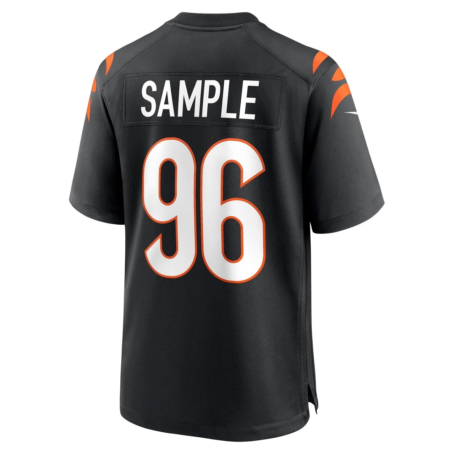 Cam Sample Cincinnati Bengals Game Jersey - Black football jersey product view 3