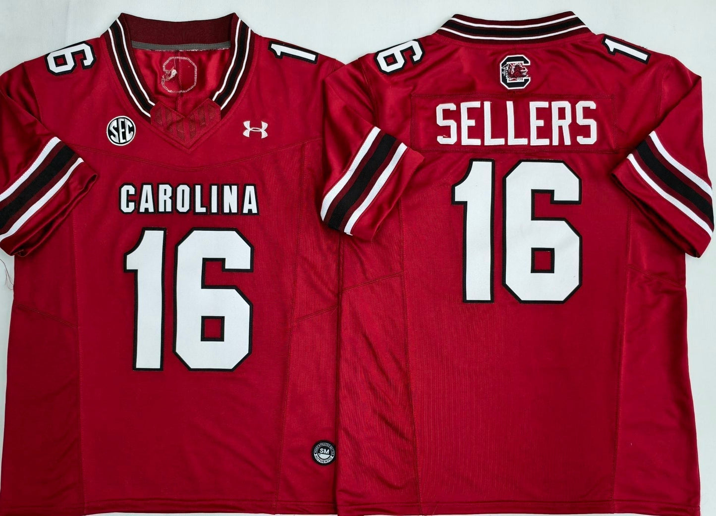 Men's South Carolina Gamecock LaNorris Sellers #16 Red Player Game Jersey sports jersey product view 1