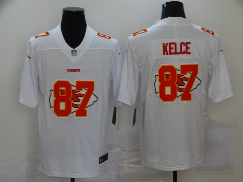 Men's Kansas City Chiefs Travis Kelce #87 White Authentic Game Jersey1 football jersey product view 1