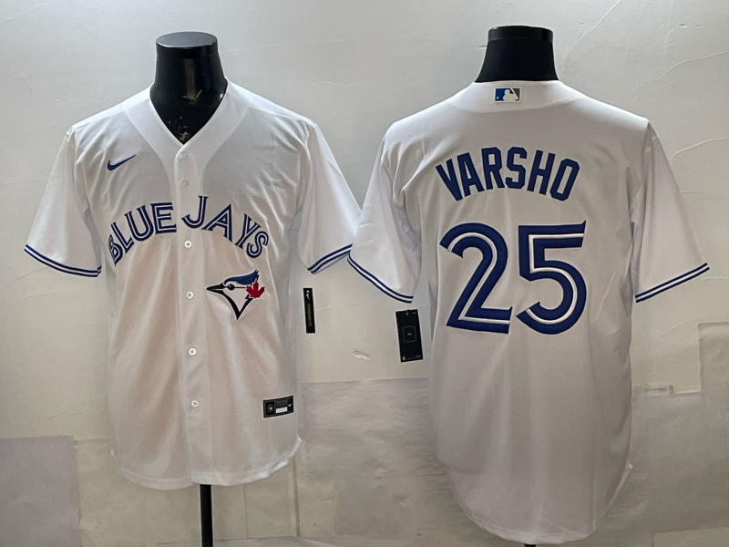 Men's Toronto Blue Jays Daulton Varsho White Home Limited Player Jersey baseball jersey product view 1