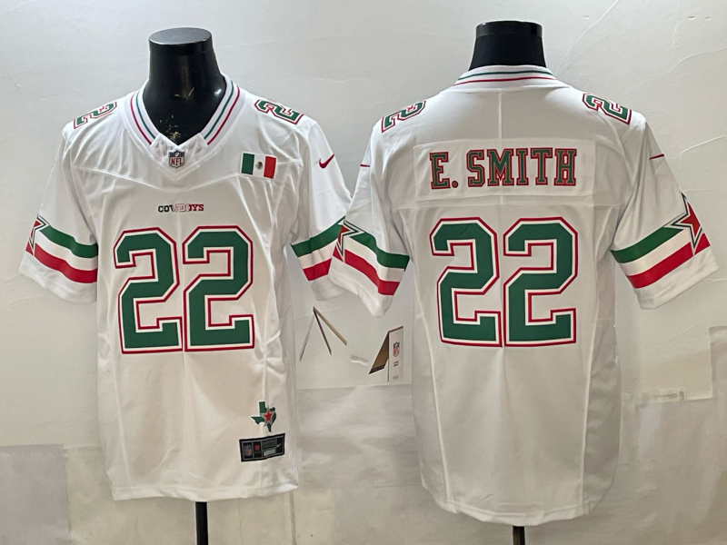 Men's Dallas Cowboys Emmitt Smith #22 White Game Team Jersey football jersey product view 1