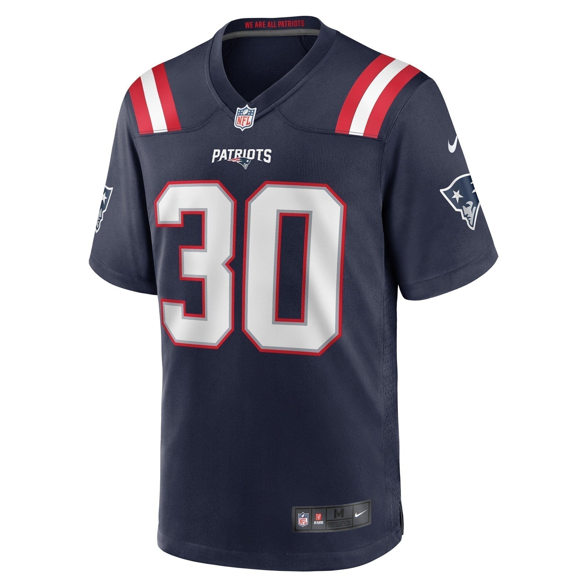 Marte Mapu New England Patriots Team Game Jersey - Navy football jersey product view 2