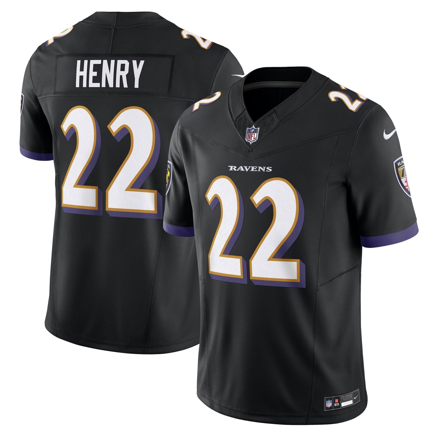 Baltimore Ravens Derrick Henry Black Vapor F.U.S.E. Limited Jersey football jersey product view 1