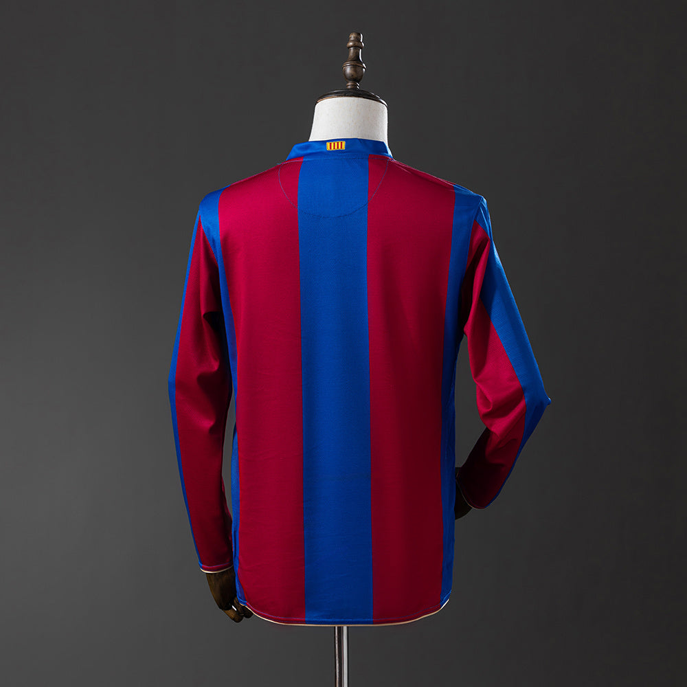 Barcelona 07/08 Home Long Sleeve Retro Jersey sports jersey product view 2