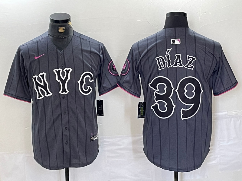 Men's New York Mets Edwin Diaz #39 Graphite 2024 City Connect Limited Player Jersey baseball jersey product view 1