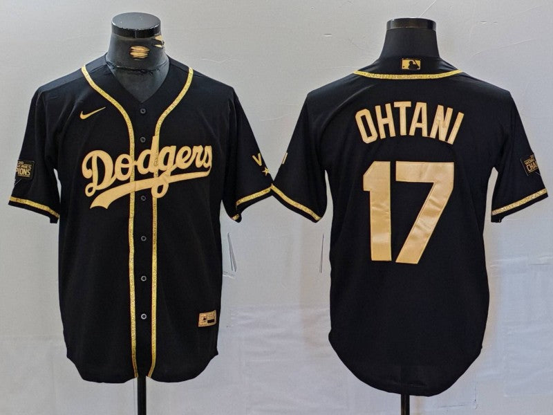 Men's Los Angeles Dodgers Shohei Ohtani Black Game Team Jersey baseball jersey product view 1