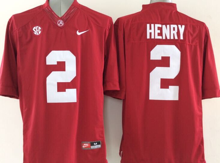 Men's Alabama Crimson Tide Derrick Henry #2 Crimson Player Game Jersey sports jersey product view 1