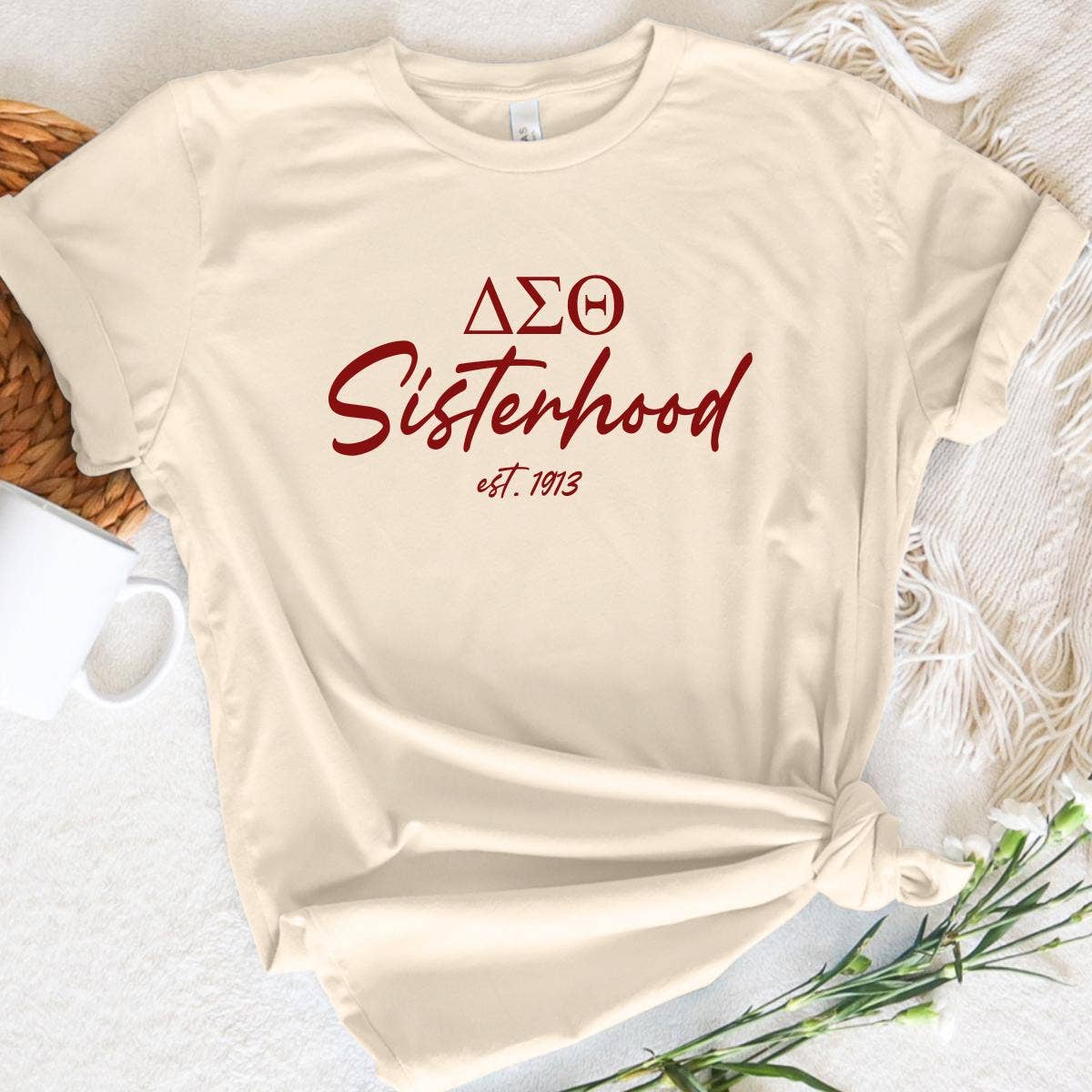 Delta Sigma Theta Sisterhood T-Shirt Est. 1913 Crimson Cream Unisex T-shirt, Sweatshirt, Hoodie, Long Sleeve Tee - T-Shirt, Sweatshirt, Hoodie