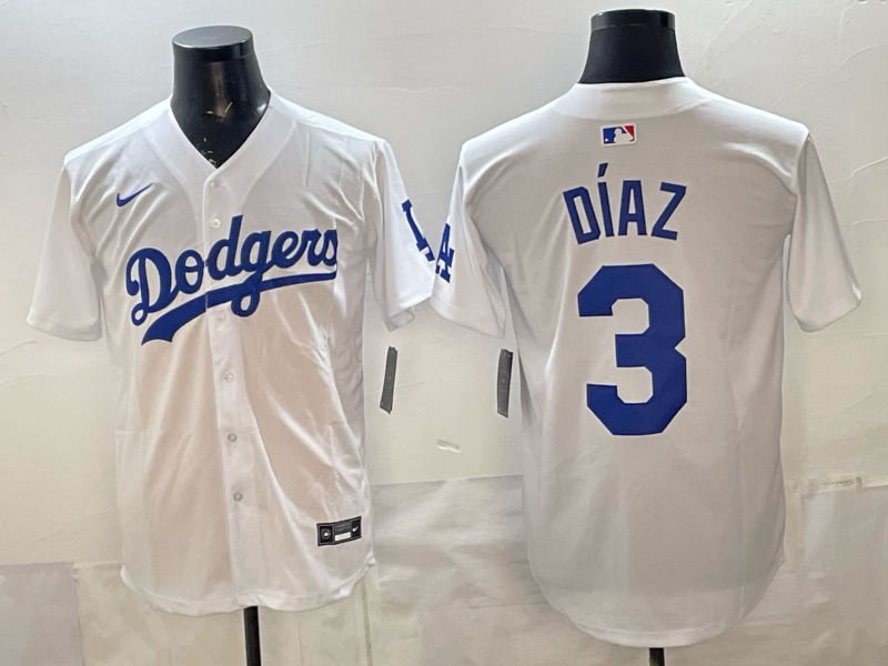 Men's Los Angeles Dodgers Edwin Diaz White Home Replica Jersey baseball jersey product view 1