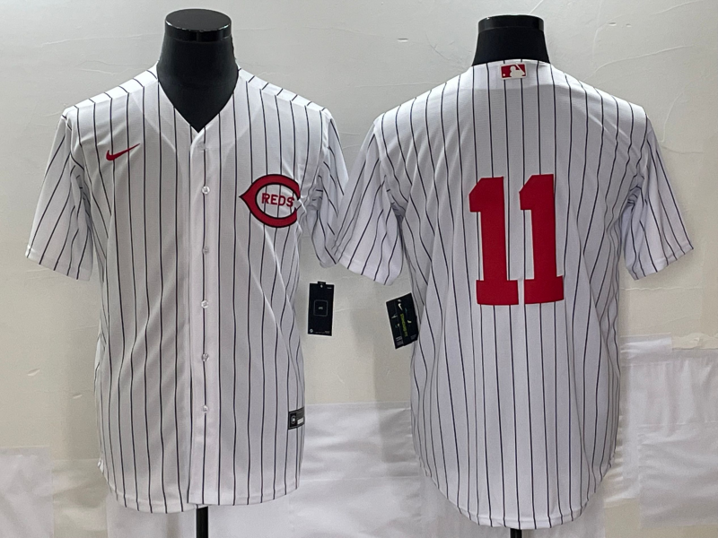 Men's Cincinnati Reds Barry Larkin White 2022 MLB at Field of Dreams Game Authentic Player Jersey baseball jersey product view 1