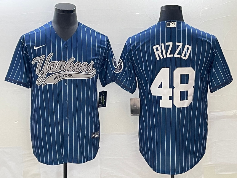 Men's New York Yankees Anthony Rizzo #48 Blue Player Jersey Joint Edition baseball jersey product view 1