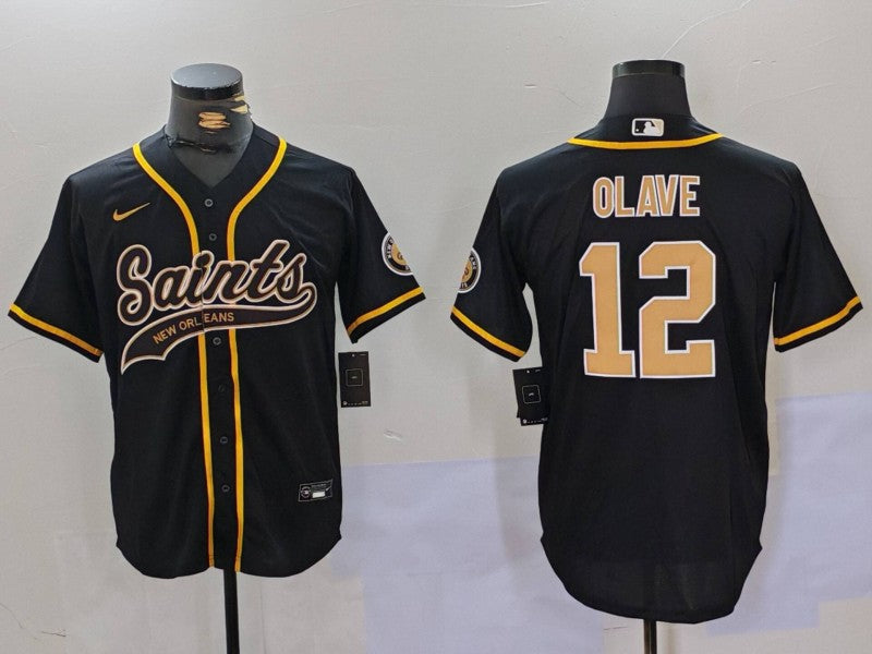 Men's New Orleans Saints Chris Olave Black Player Jersey football jersey product view 1