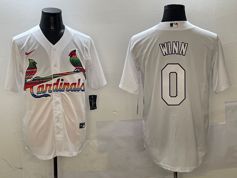 Men's St. Louis Cardinals Masyn Winn White Replica Player Jersey baseball jersey product view 1