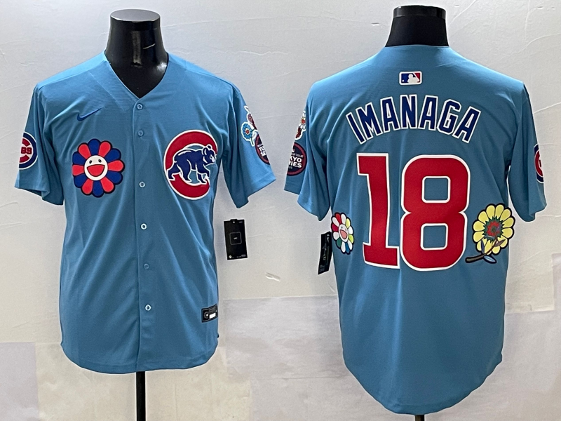 Men's Chicago Cubs Shota Imanaga #18 Light Blue Player Jersey baseball jersey product view 1